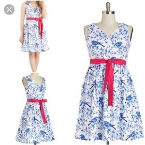 ❤️Modcloth❤️ Rare Blue Bird 🐦 Dress sz 4x